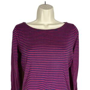 Vineyard Vines Stripe Knit Top Pullover Scoop Neck Long Sleeve - M
